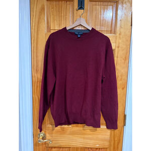 Grant Thomas Burgundy Two Ply Cashmere Crewneck Sweater Men’s Medium